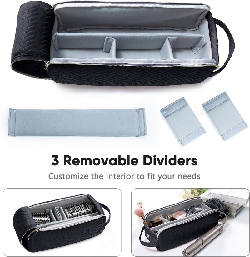 ELCUPA Large Hair Tools Travel Bag Compatible with Shark FlexStyle, Revlon & Dyson | Hair Dryer Brush Organizer, Flat Iron, Curling Iron, Makeup & Cosmetic Bag for Travel Essentials - Image 3